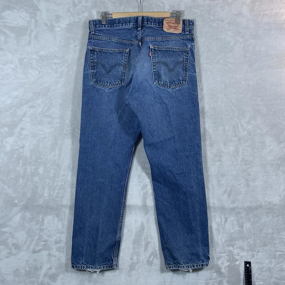 Vtg Levis 505 Jeans Mens 36x32 (fit 34x31) Y2K 2000s Whisker Fade Dark Wash